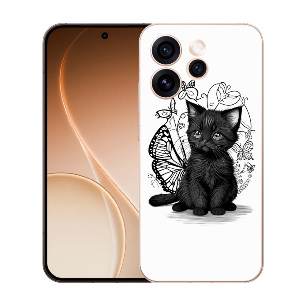 Gélový kryt mmCase na Oppo Reno 15 Pro 5G - čierne mačiatko