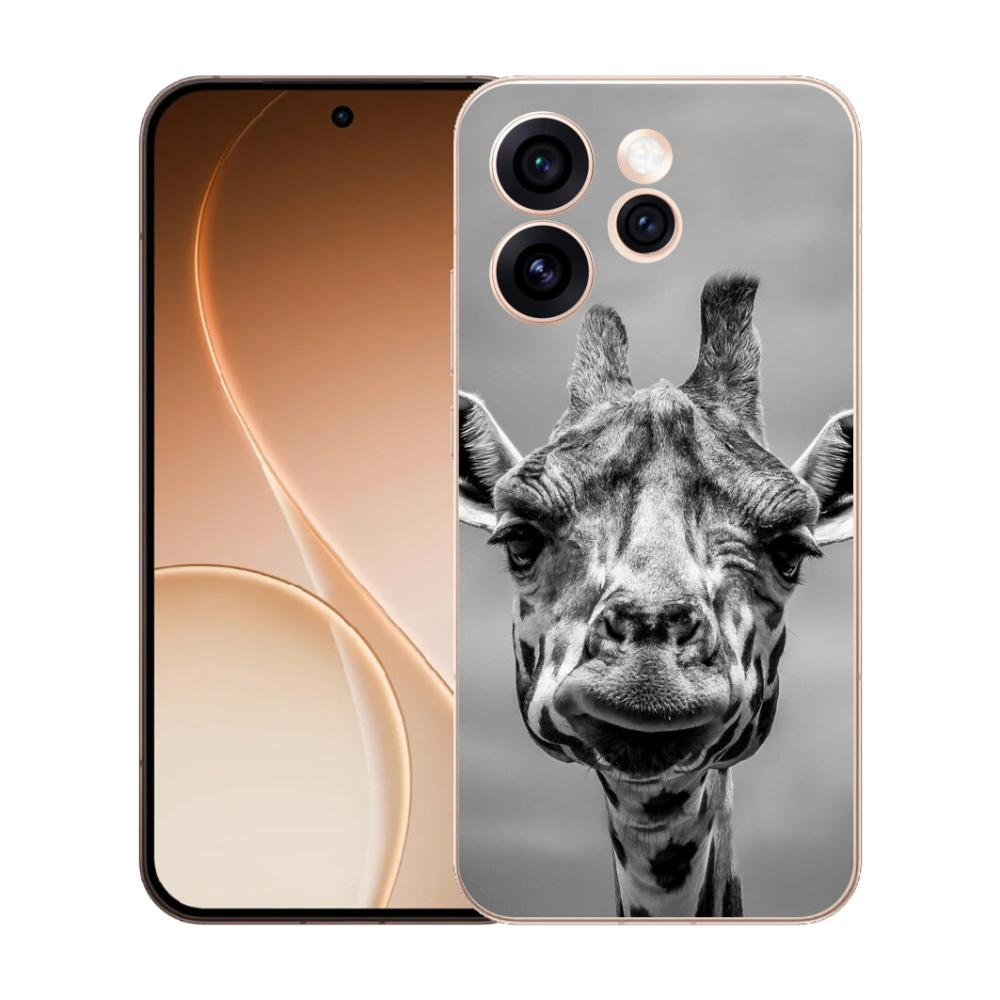 Gélový kryt mmCase na Oppo Reno 15 Pro 5G - čiernobiela žirafa
