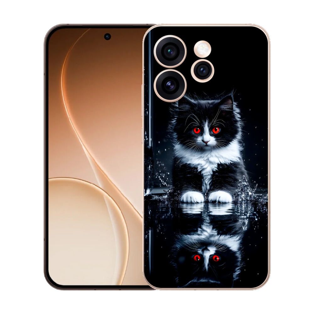 Gélový kryt mmCase na Oppo Reno 15 Pro 5G - čiernobiele mačiatko