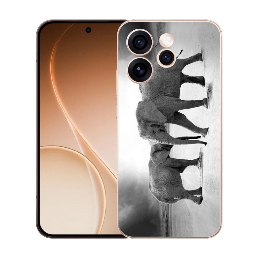 Gélový kryt mmCase na Oppo Reno 15 Pro 5G - čiernobieli slony