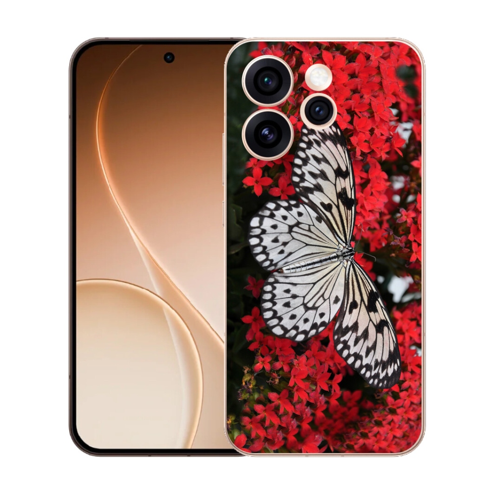 Gélový kryt mmCase na Oppo Reno 15 Pro 5G - čiernobiely motýľ 1