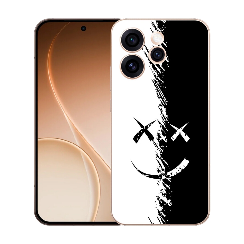 Gélový kryt mmCase na Oppo Reno 15 Pro 5G - čiernobiely smajlík