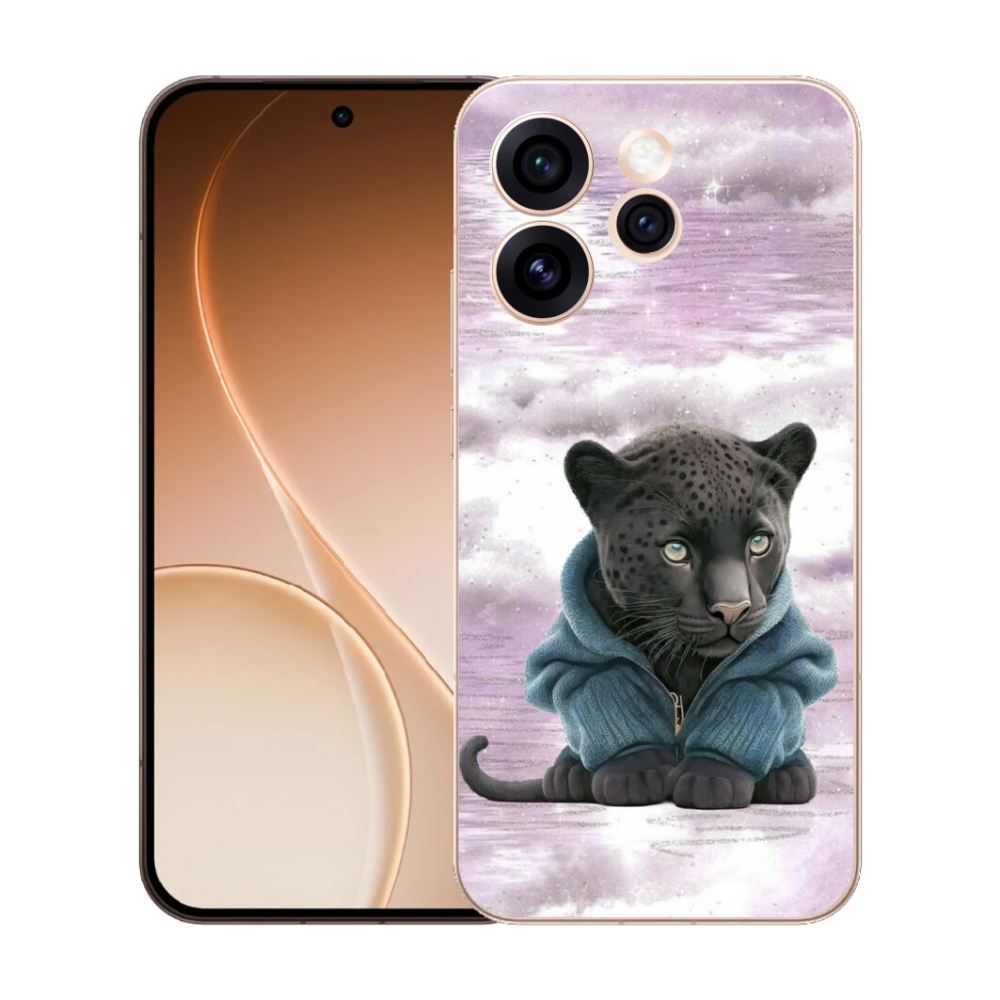 Gélový kryt mmCase na Oppo Reno 15 Pro 5G - čierny panter vo svetri