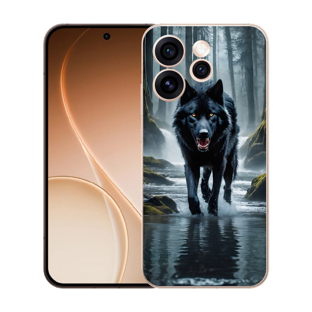 Gélový kryt mmCase na Oppo Reno 15 Pro 5G - čierny vlk