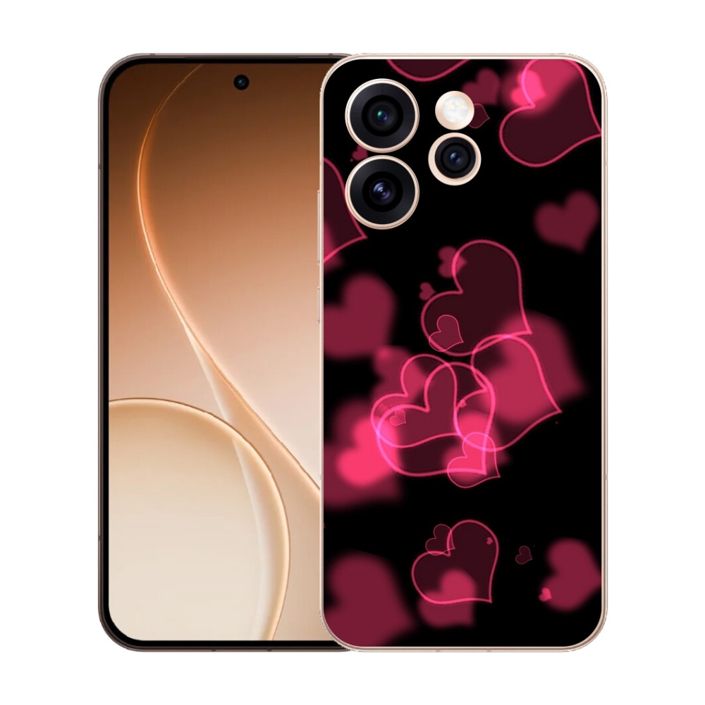 Gélový kryt mmCase na Oppo Reno 15 Pro 5G - červená srdiečka