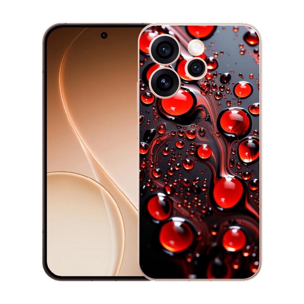Gélový kryt mmCase na Oppo Reno 15 Pro 5G - červené kvapky 2