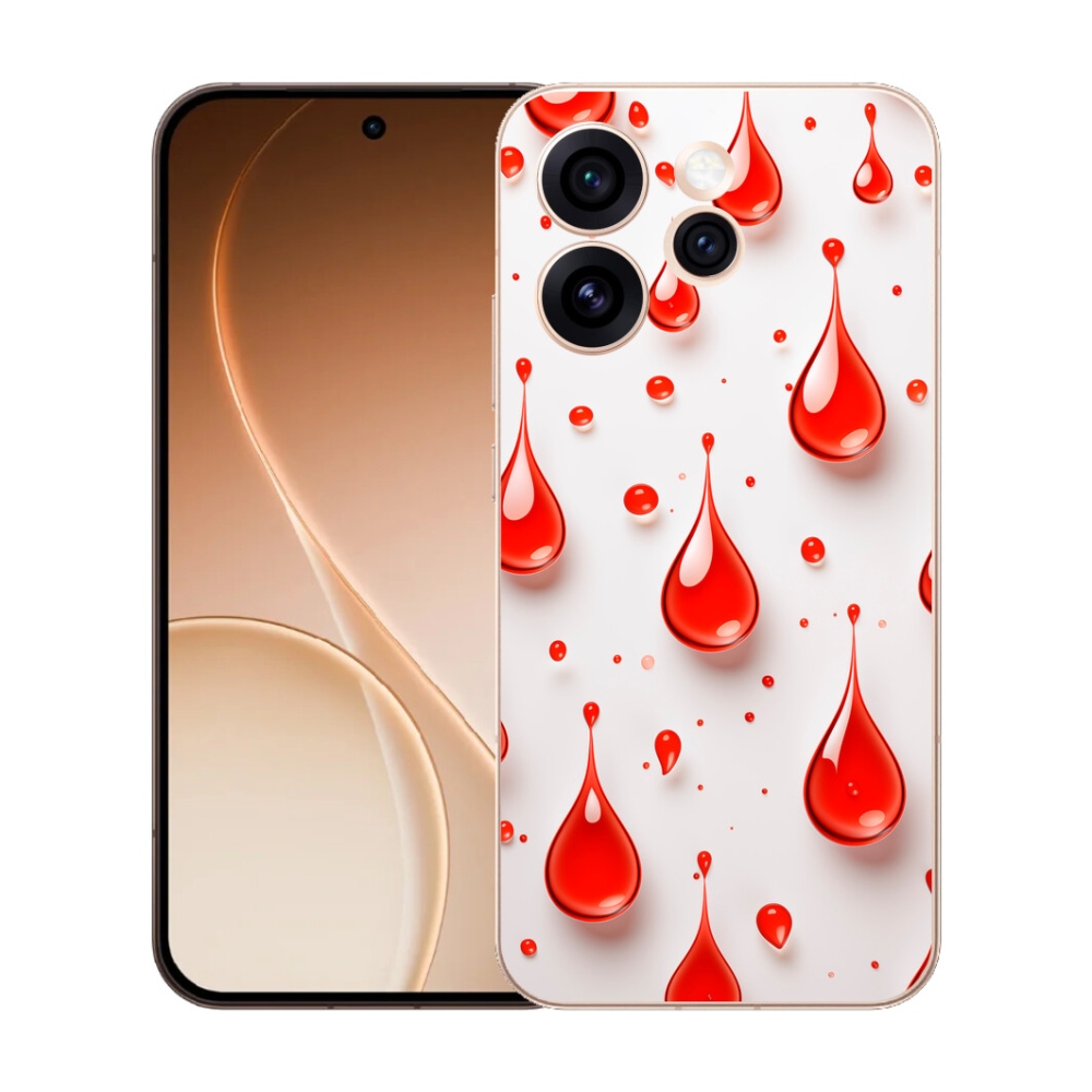 Gélový kryt mmCase na Oppo Reno 15 Pro 5G - červené kvapky