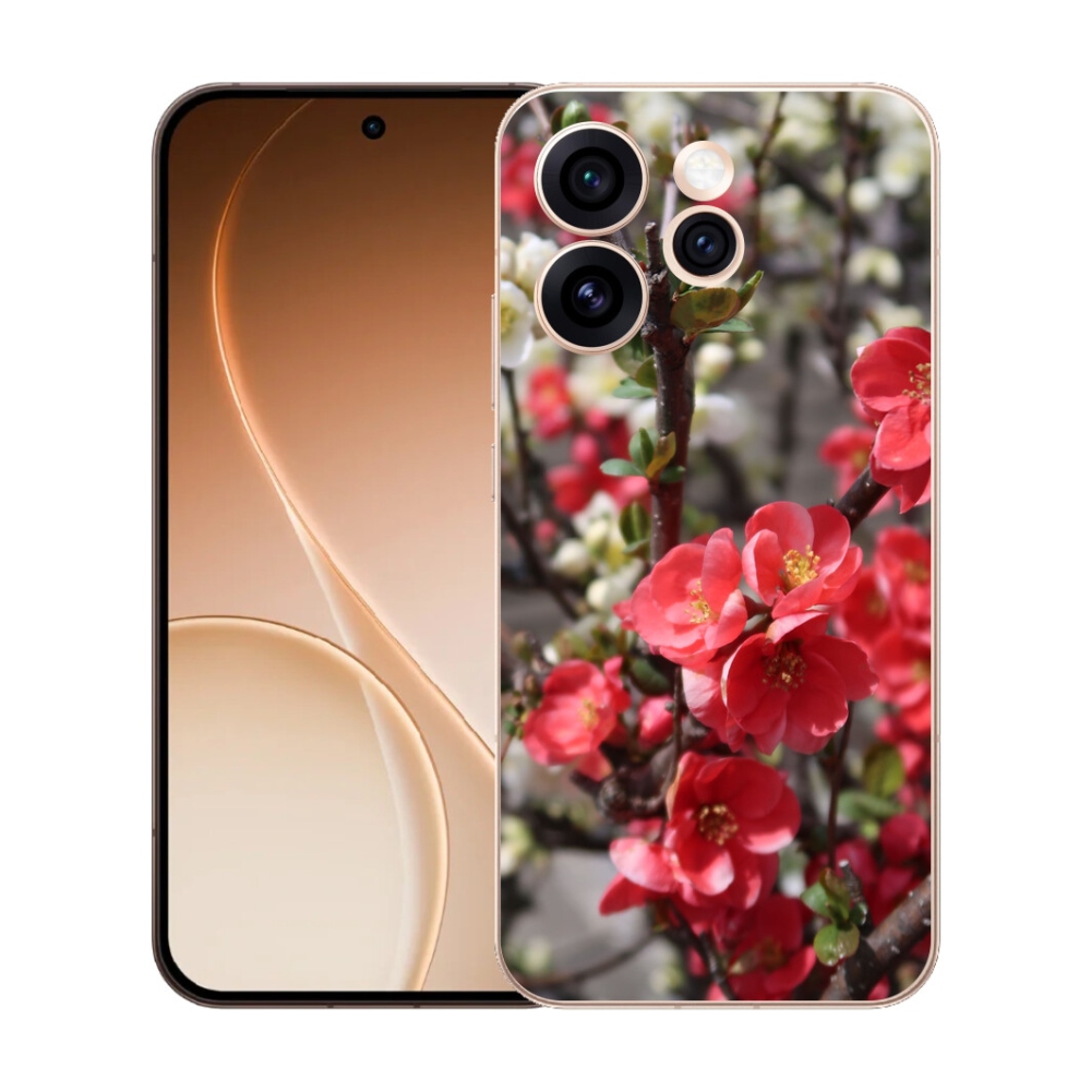 Gélový kryt mmCase na Oppo Reno 15 Pro 5G - červené kvety