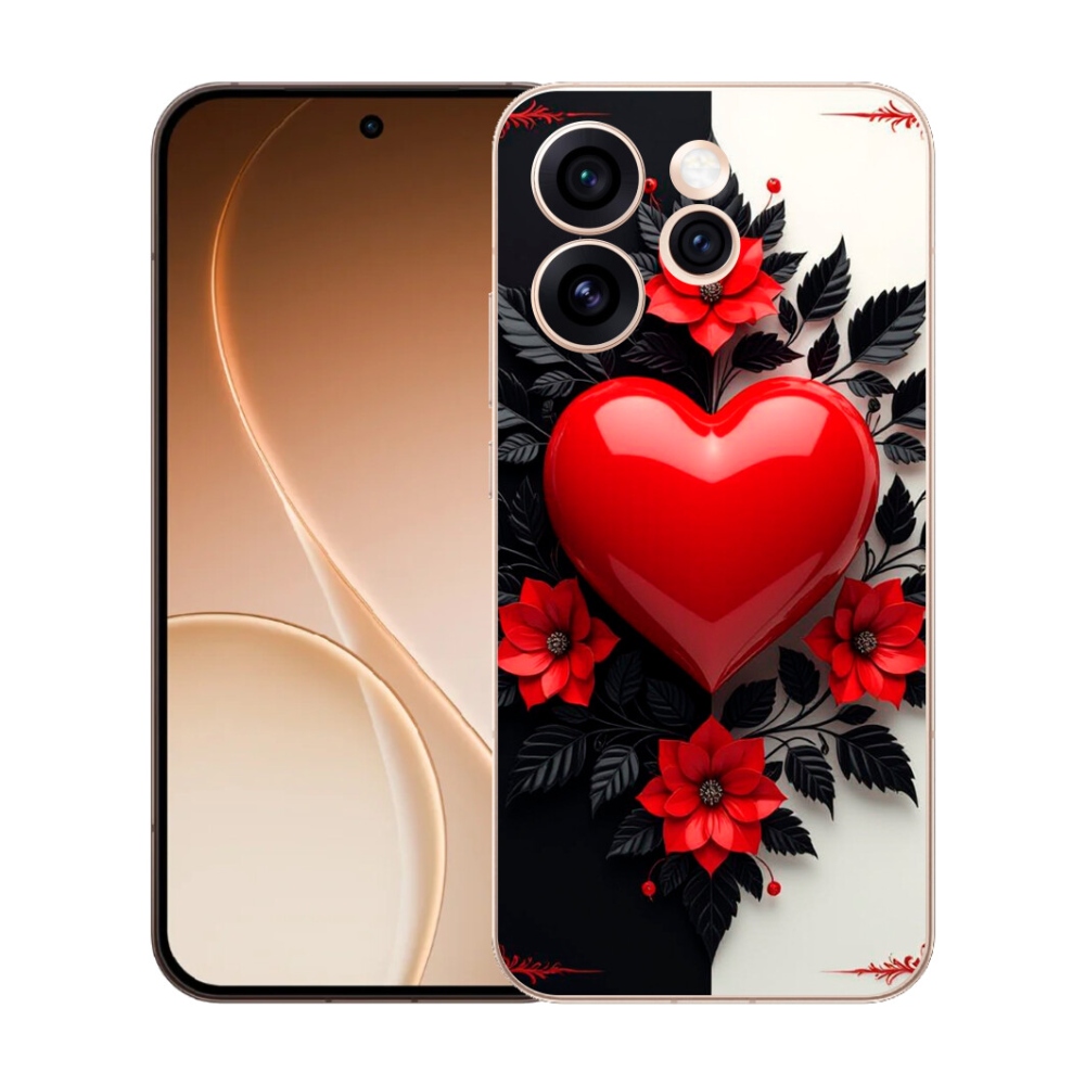 Gélový kryt mmCase na Oppo Reno 15 Pro 5G - červené srdce