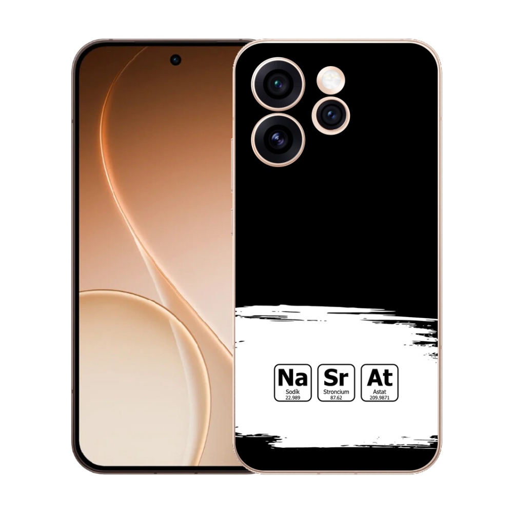 Gélový kryt mmCase na Oppo Reno 15 Pre 5G - chemické prvky bieločierne pozadie