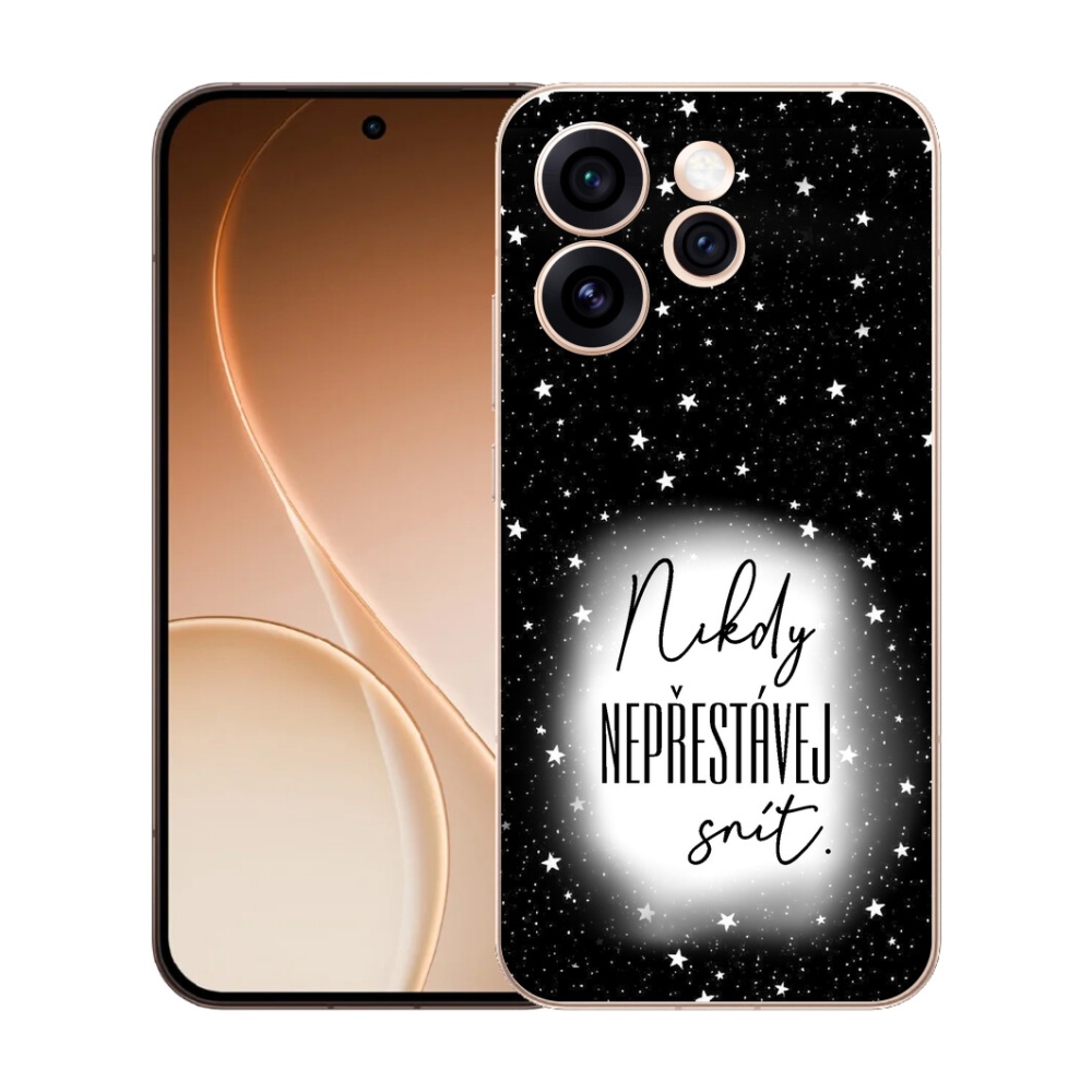 Gélový kryt mmCase na Oppo Reno 15 Pro 5G - citát 1 bieločierne pozadie