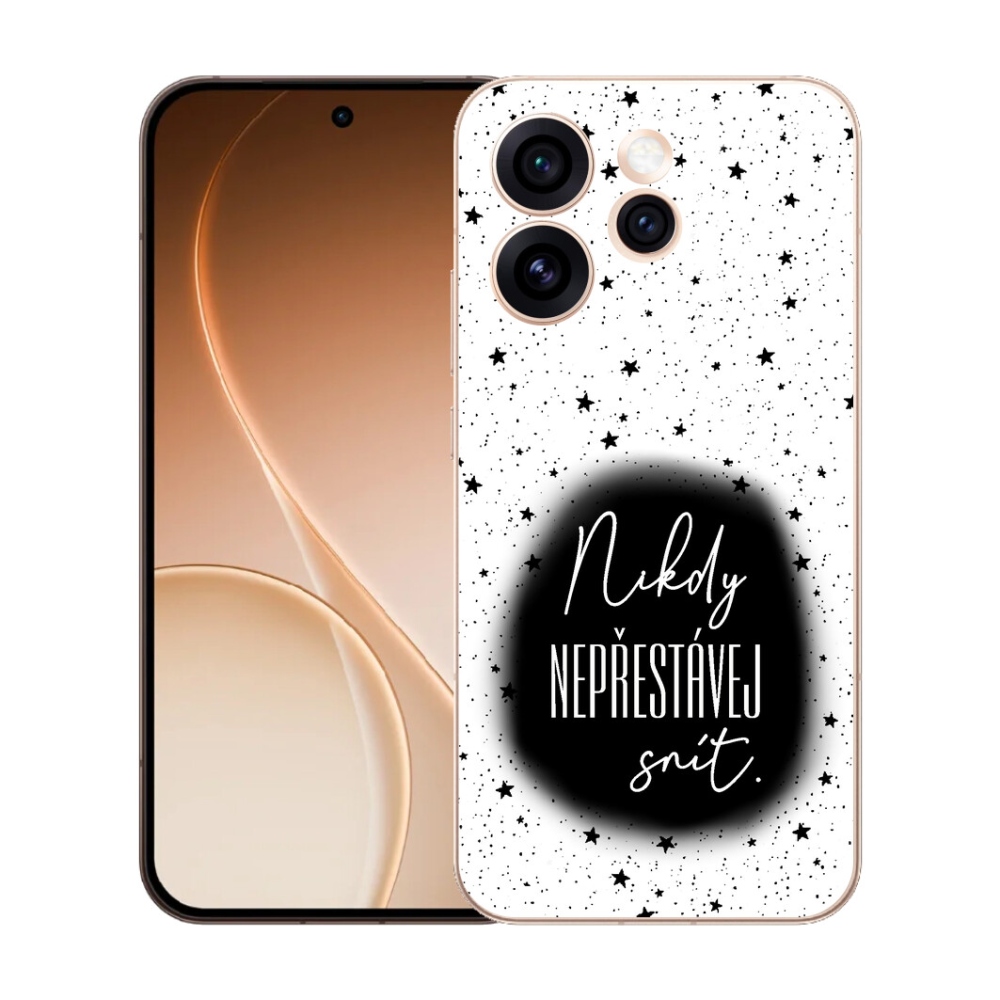 Gélový kryt mmCase na Oppo Reno 15 Pro 5G - citát 1 čiernobiele pozadie