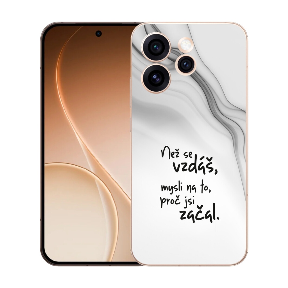 Gélový kryt mmCase na Oppo Reno 15 Pro 5G - citát 2 biele pozadie