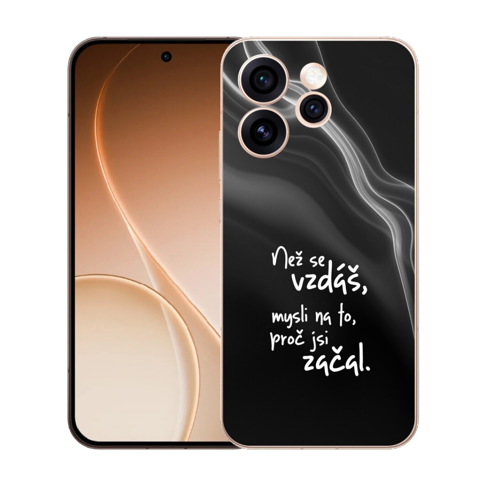 Gélový kryt mmCase na Oppo Reno 15 Pro 5G - citát 2 čierne pozadie