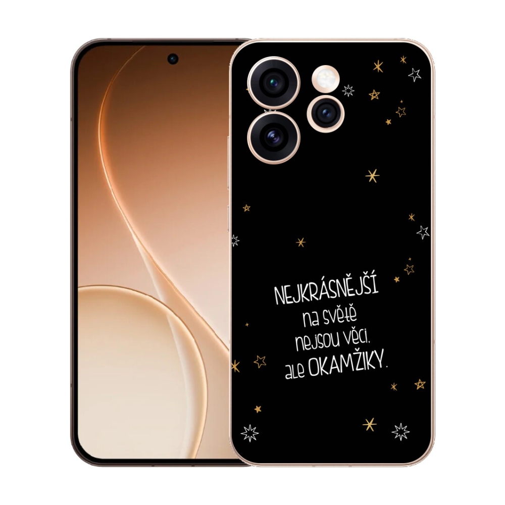 Gélový kryt mmCase na Oppo Reno 15 Pro 5G - citát 4 čierne pozadie