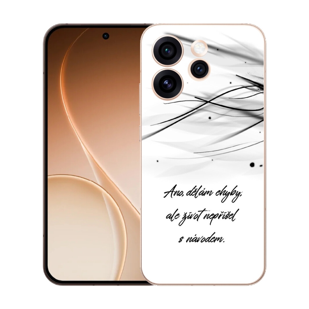 Gélový kryt mmCase na Oppo Reno 15 Pro 5G - citát biele pozadie
