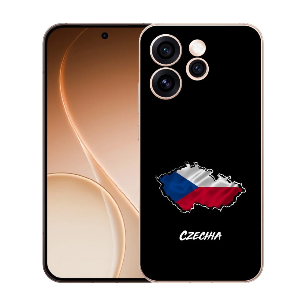 Gélový kryt mmCase na Oppo Reno 15 Pro 5G - Czechia čierne pozadie