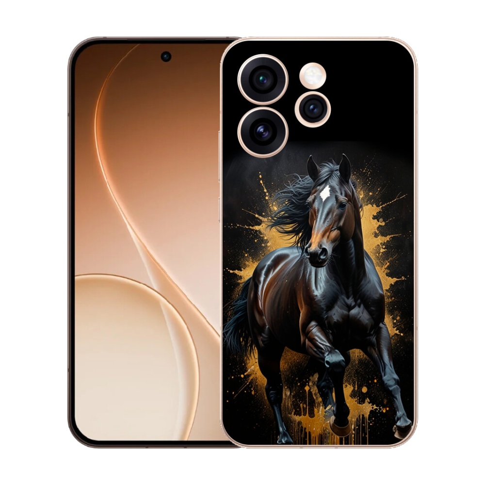 Gélový kryt mmCase na Oppo Reno 15 Pro 5G - elegantný čierny žrebec