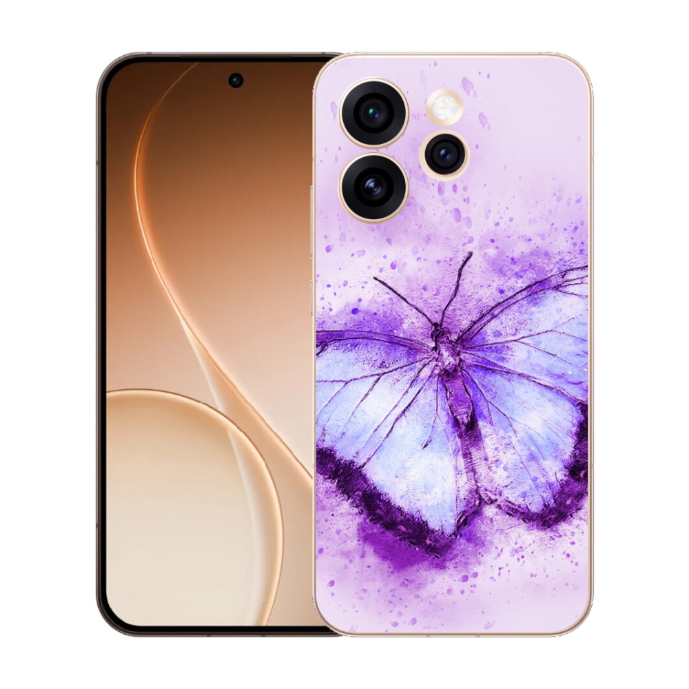 Gélový kryt mmCase na Oppo Reno 15 Pro 5G - fialový motýľ