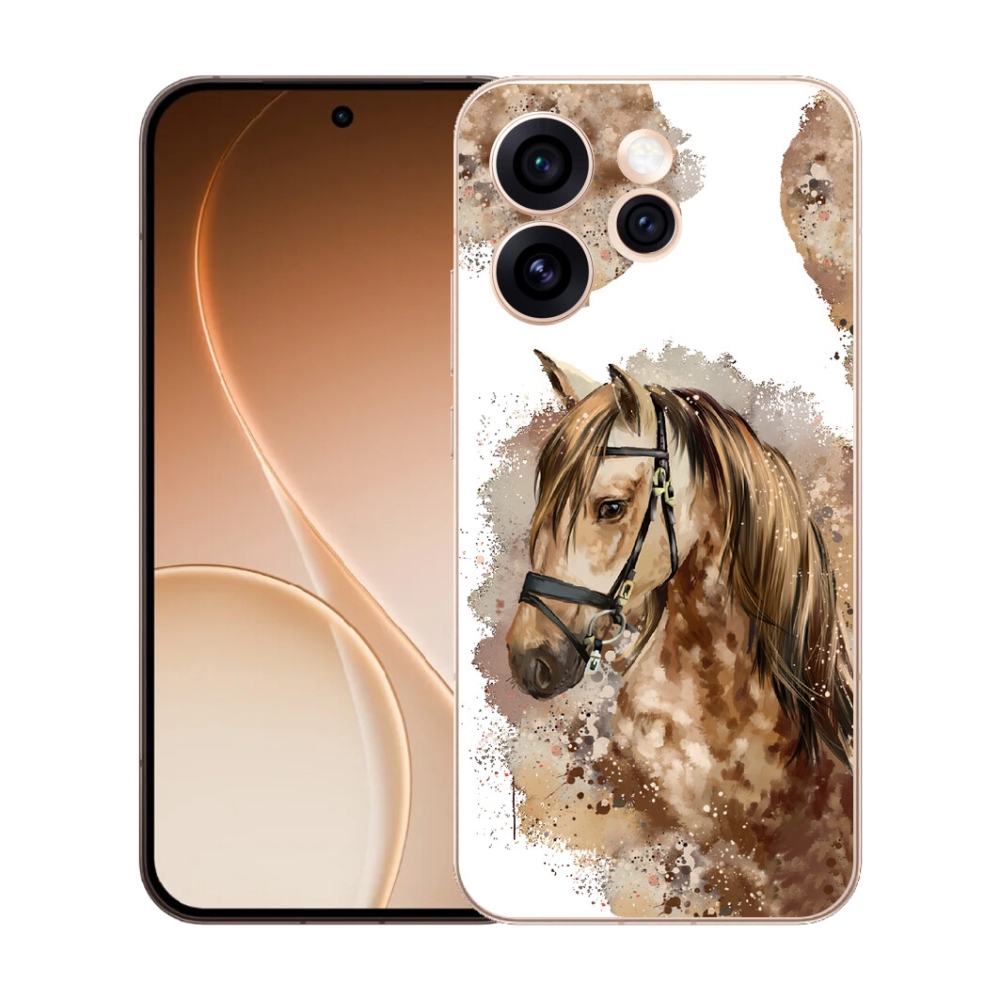 Gélový kryt mmCase na Oppo Reno 15 Pro 5G - hnedý kreslený kôň