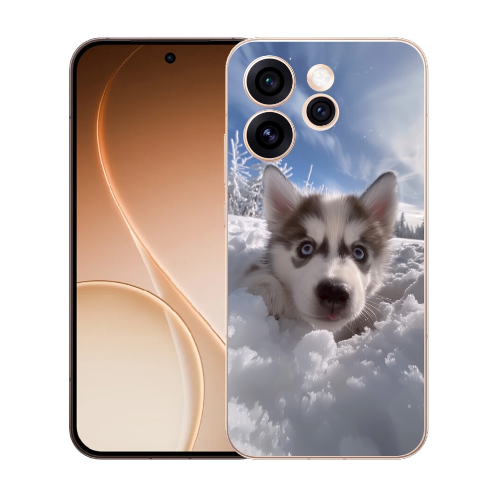 Gélový kryt mmCase na Oppo Reno 15 Pro 5G - husky v snehu