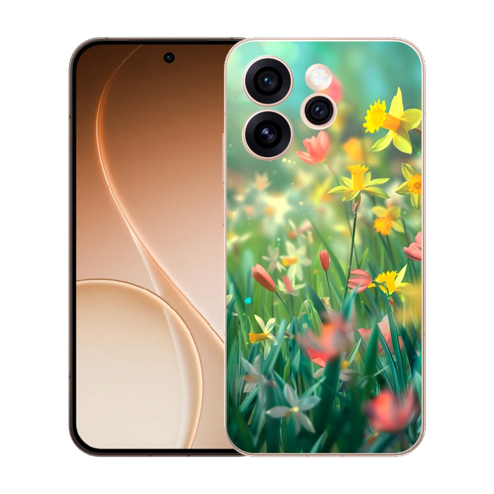 Gélový kryt mmCase na Oppo Reno 15 Pro 5G - jarné kvety