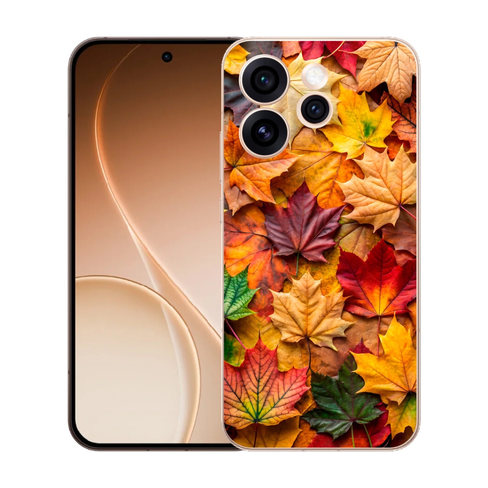 Gélový kryt mmCase na Oppo Reno 15 Pro 5G - javorové listy 2
