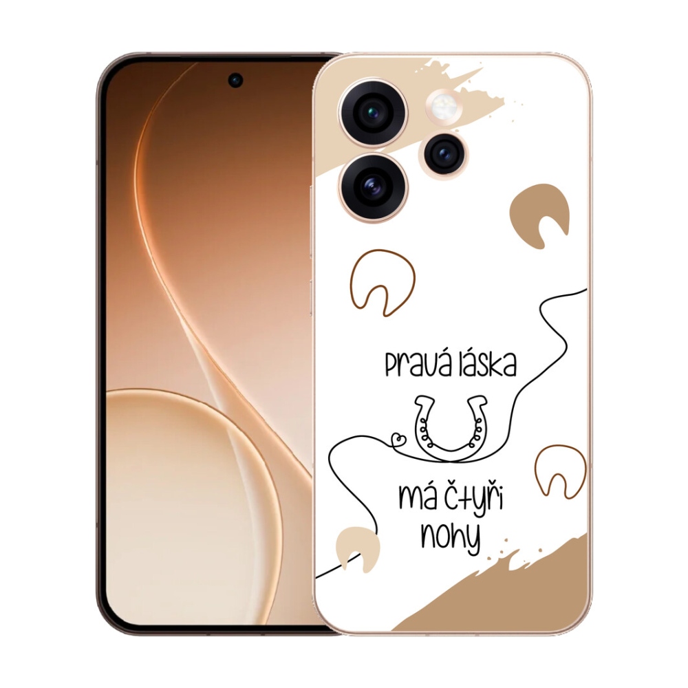Gélový kryt mmCase na Oppo Reno 15 Pro 5G - konský motív biele pozadie