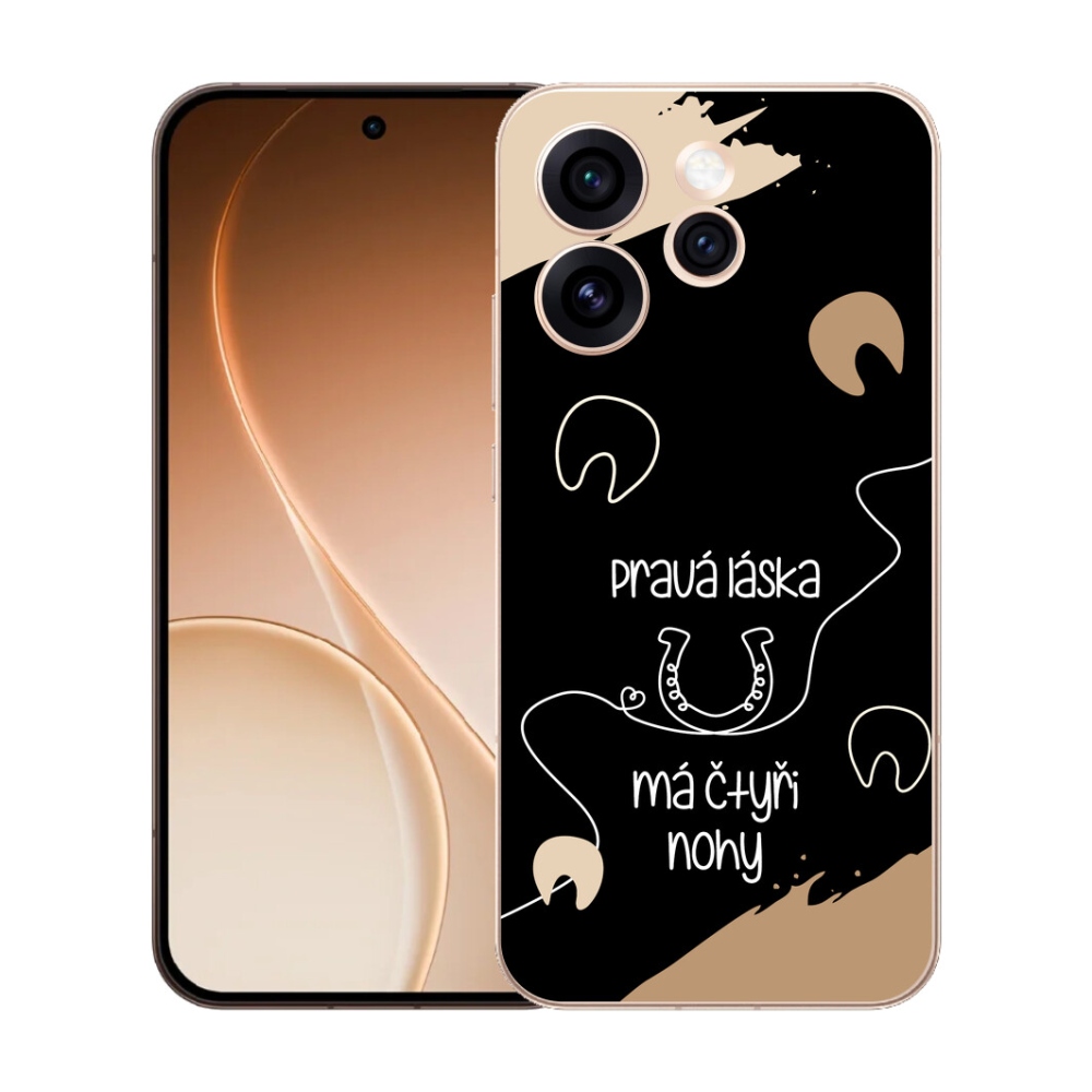 Gélový kryt mmCase na Oppo Reno 15 Pro 5G - konský motív čierne pozadie