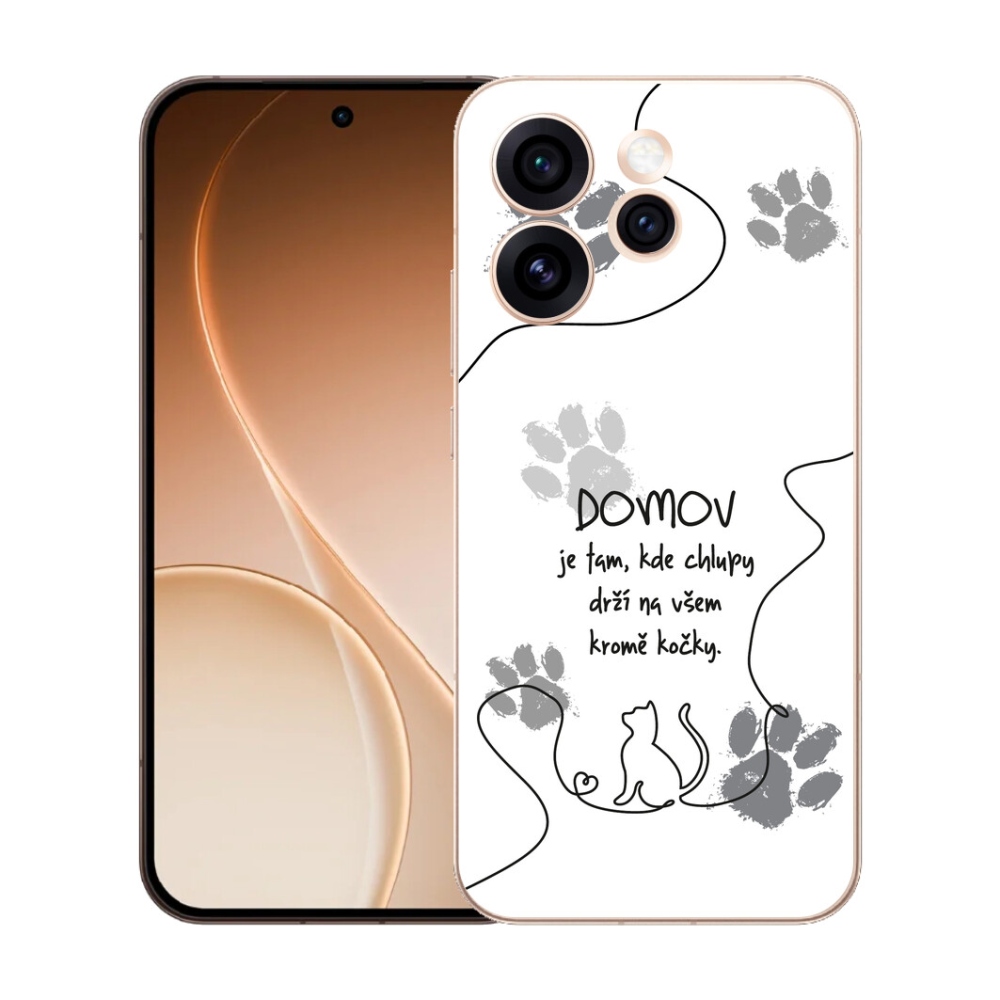 Gélový kryt mmCase na Oppo Reno 15 Pro 5G - mačacie motív biele pozadie