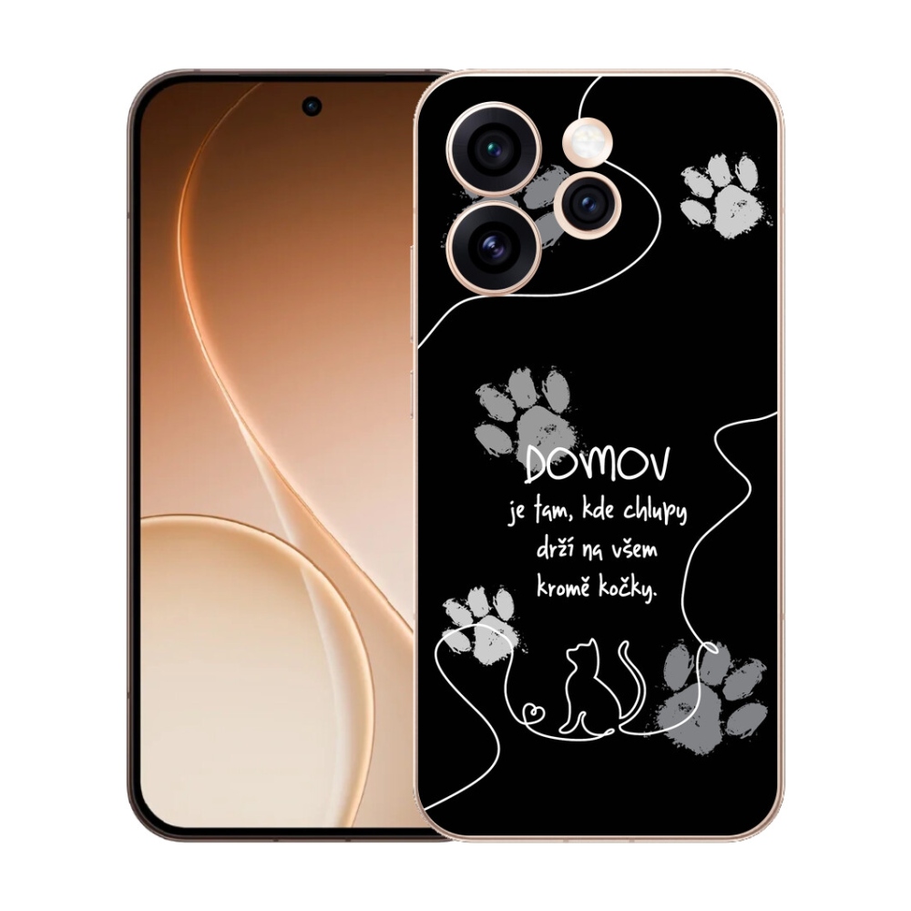 Gélový kryt mmCase na Oppo Reno 15 Pro 5G - mačacie motív čierne pozadie