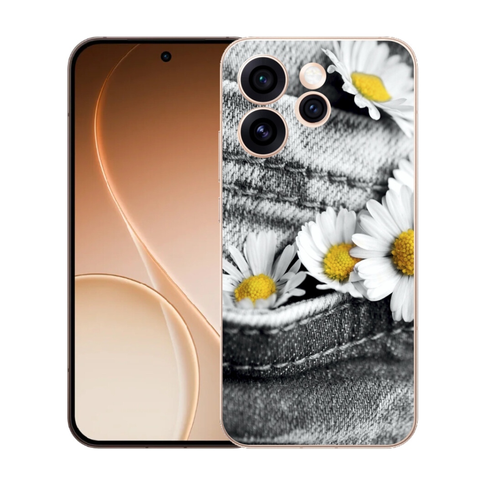 Gélový kryt mmCase na Oppo Reno 15 Pro 5G - margaréty
