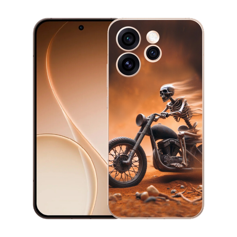 Gélový kryt mmCase na Oppo Reno 15 Pro 5G - kostra na motorke