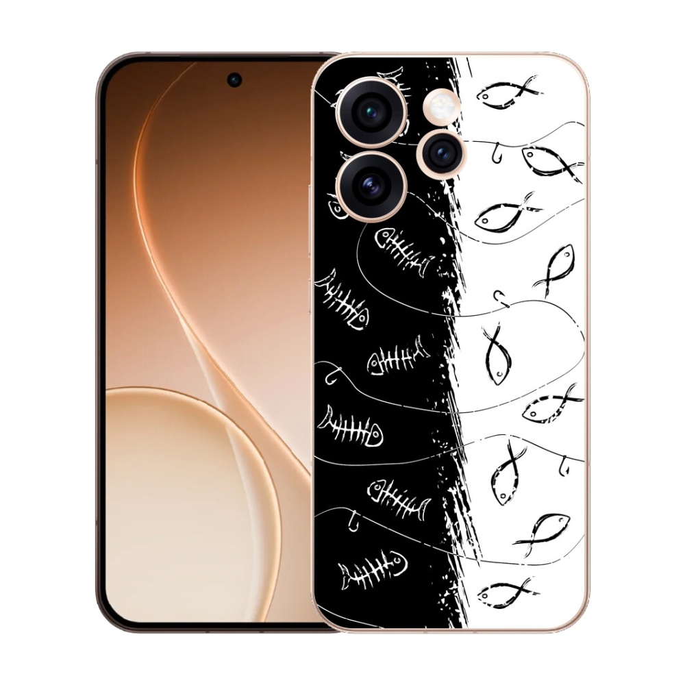 Gélový kryt mmCase na Oppo Reno 15 Pro 5G - kostry a rybky