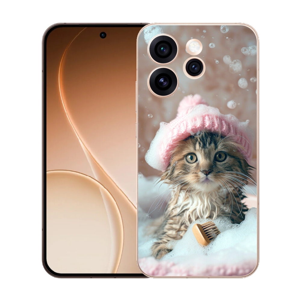 Gélový kryt mmCase na Oppo Reno 15 Pro 5G - mačiatko a kúpeľ