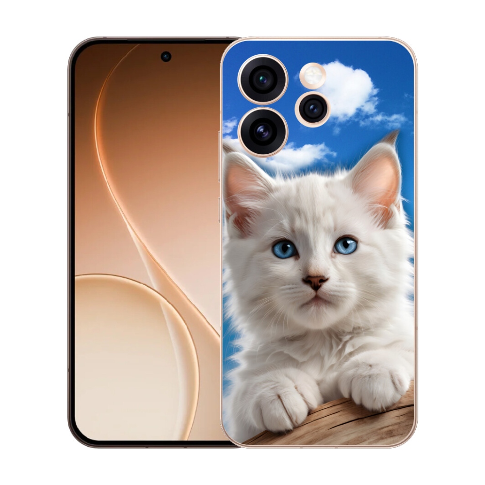 Gélový kryt mmCase na Oppo Reno 15 Pro 5G - mačiatko a oblaky