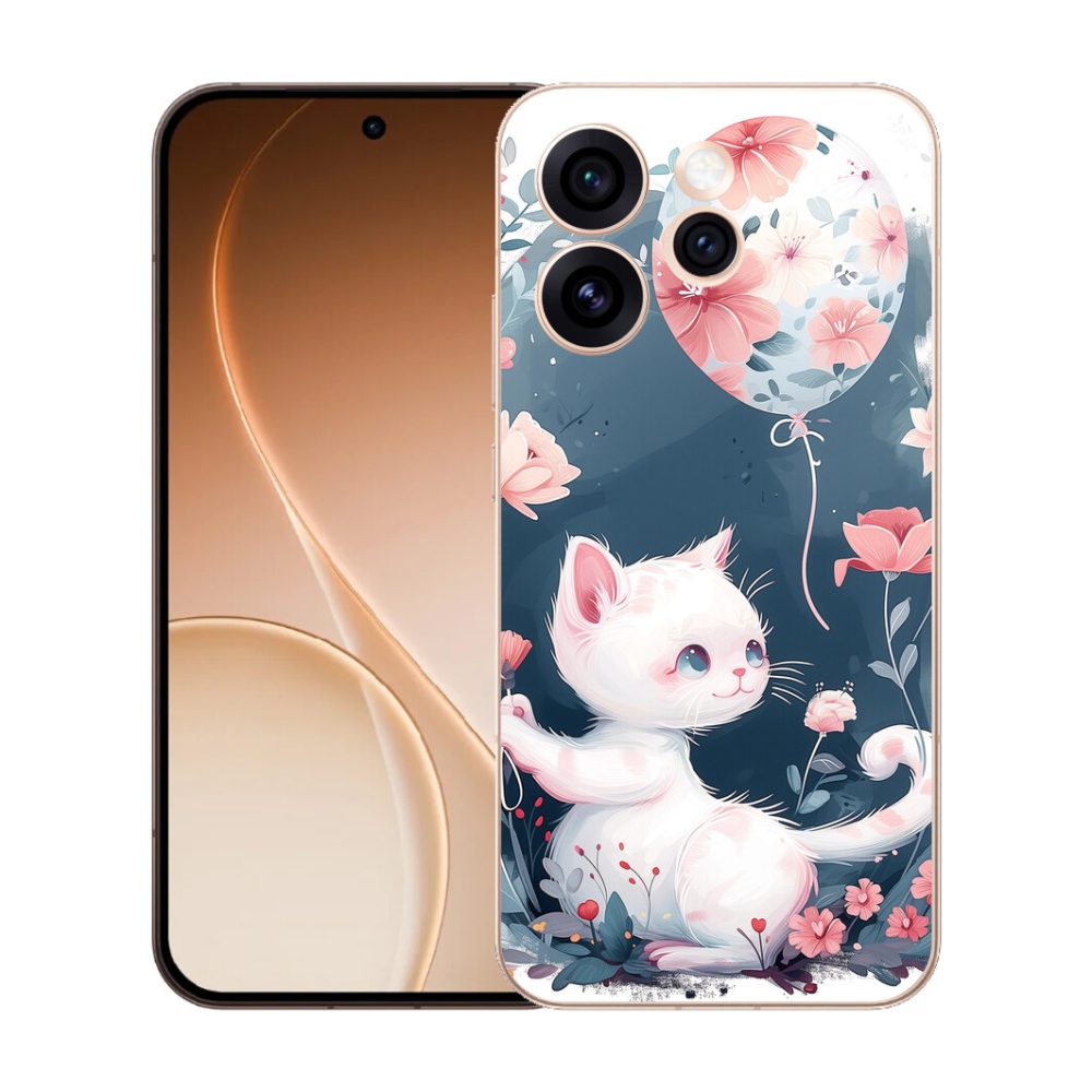 Gélový kryt mmCase na Oppo Reno 15 Pro 5G - mačiatko s balónikom