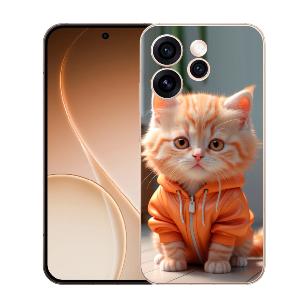 Gélový kryt mmCase na Oppo Reno 15 Pro 5G - mačiatko v mikine