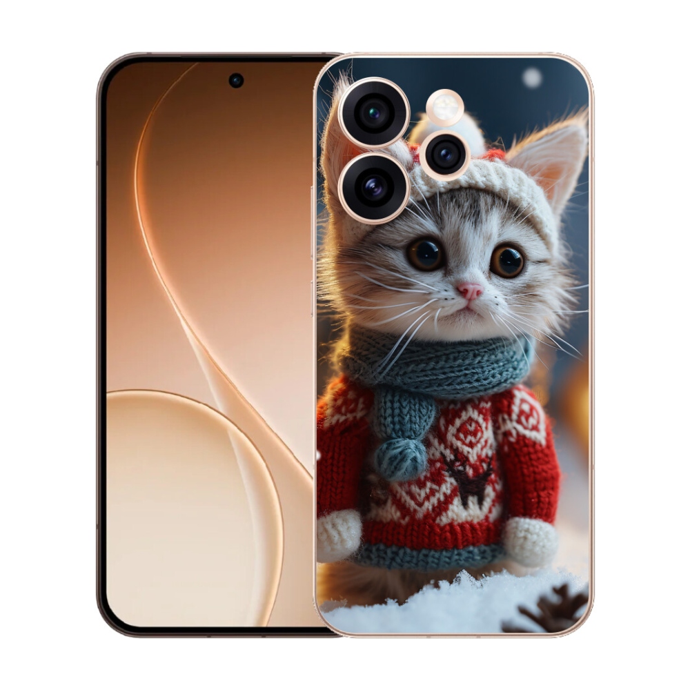 Gélový kryt mmCase na Oppo Reno 15 Pro 5G - mačiatko vo svetri