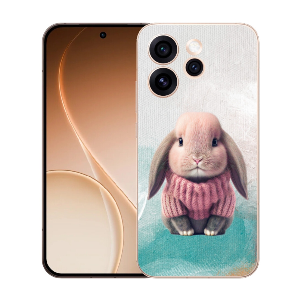 Gélový kryt mmCase na Oppo Reno 15 Pro 5G - zajačik vo svetri