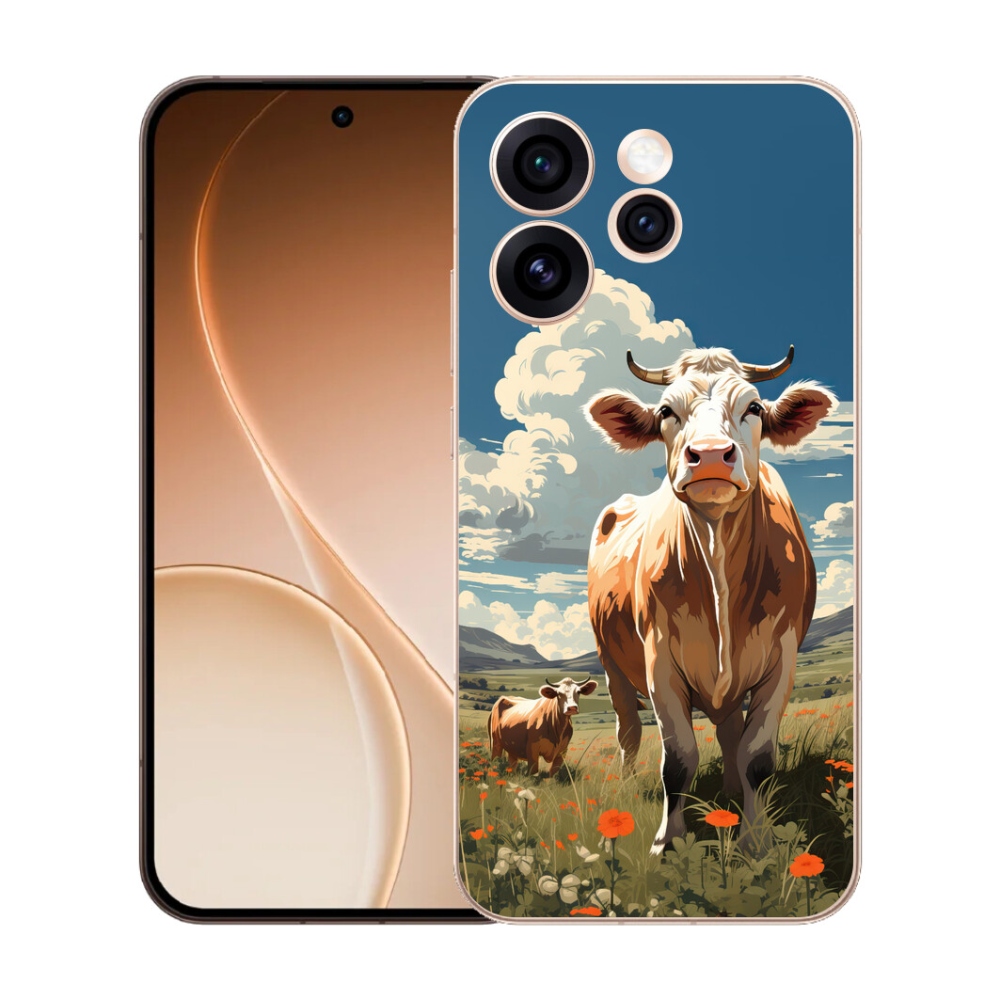 Gélový kryt mmCase na Oppo Reno 15 Pro 5G - kravy na lúke