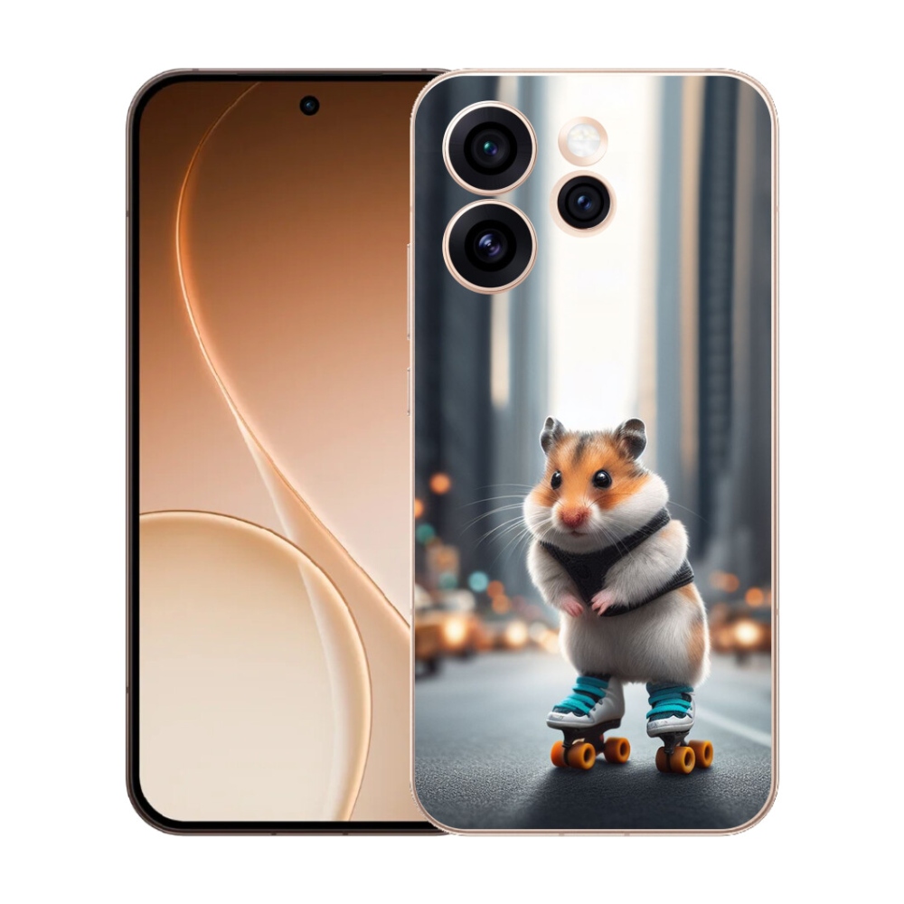 Gélový kryt mmCase na Oppo Reno 15 Pro 5G - škrečok na korčuliach