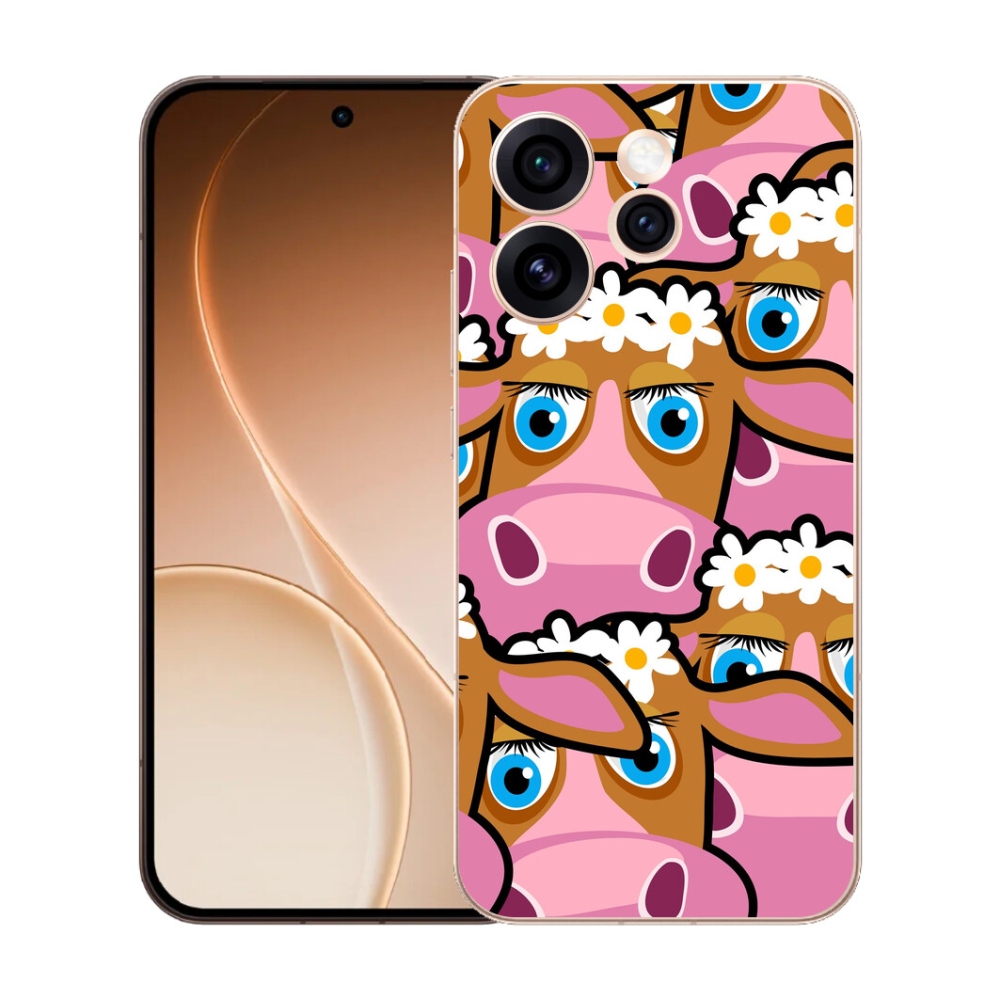 Gélový kryt mmCase na Oppo Reno 15 Pro 5G - kreslené kravičky