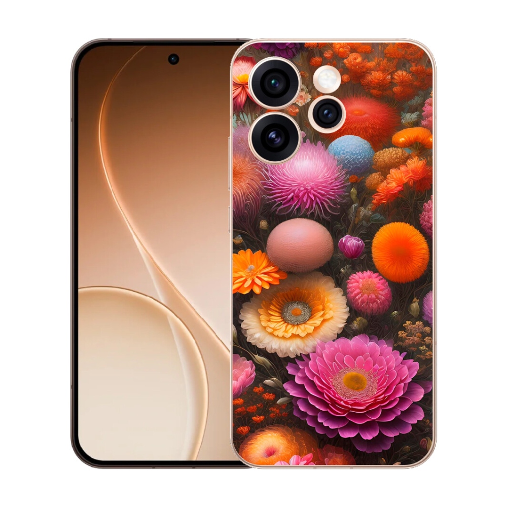 Gélový kryt mmCase na Oppo Reno 15 Pro 5G - kvetinová kompozícia