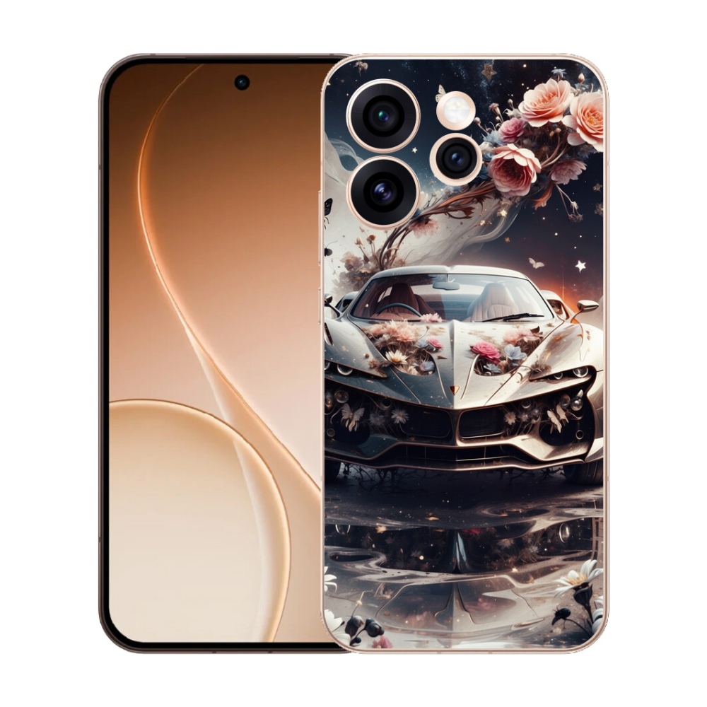 Gélový kryt mmCase na Oppo Reno 15 Pro 5G - kvetinový športový automobil