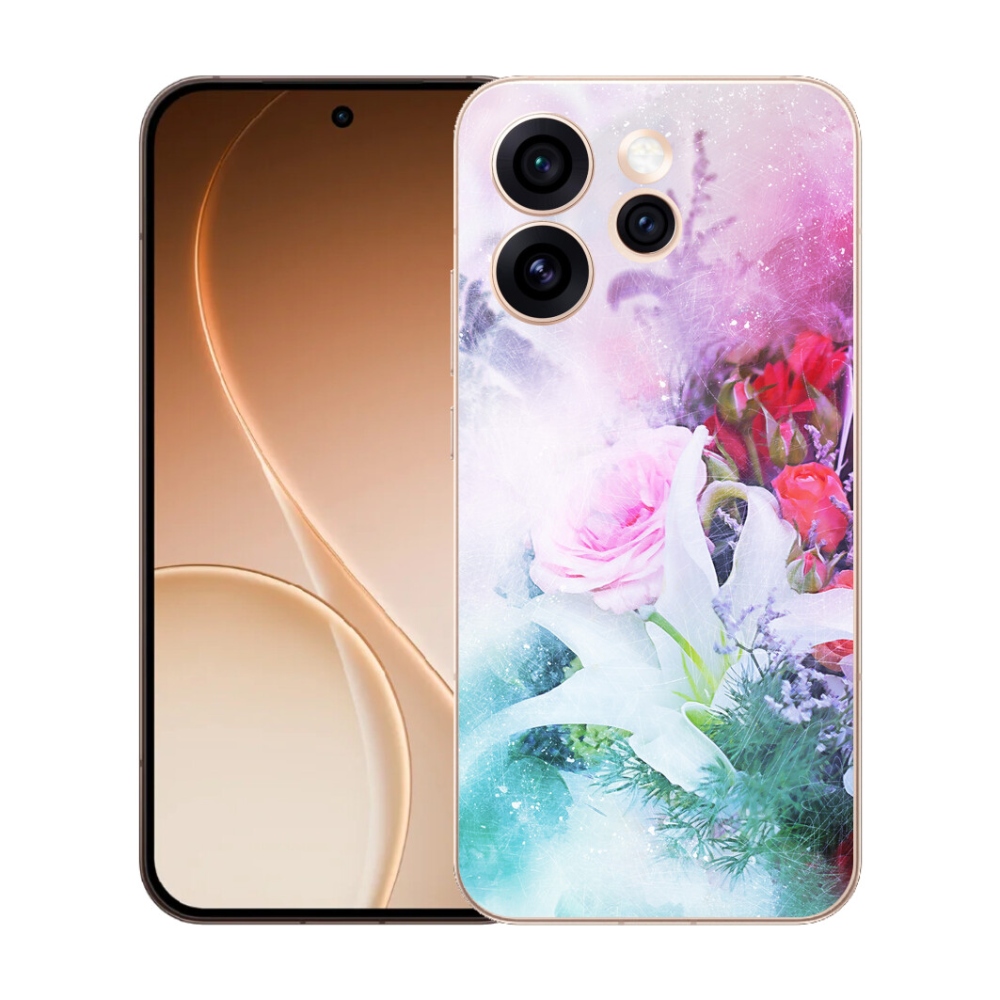 Gélový kryt mmCase na Oppo Reno 15 Pro 5G - kvety 4