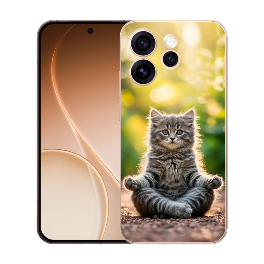 Gélový kryt mmCase na Oppo Reno 15 Pro 5G - meditujúce mačiatko