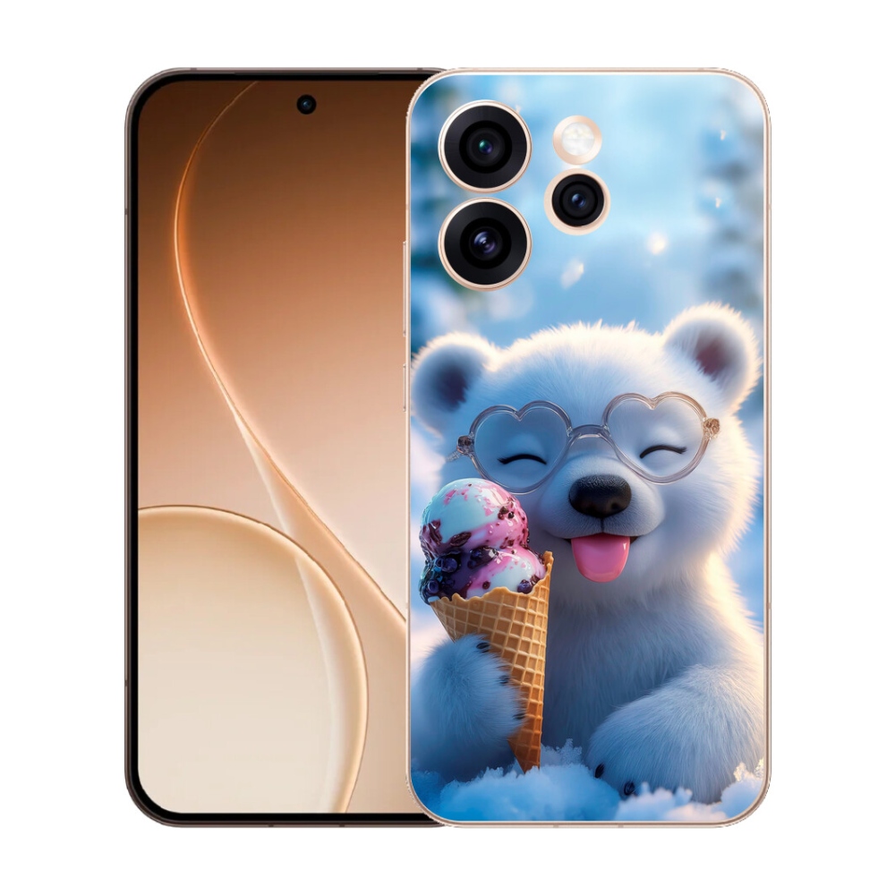 Gélový kryt mmCase na Oppo Reno 15 Pro 5G - medvedík so zmrzlinou