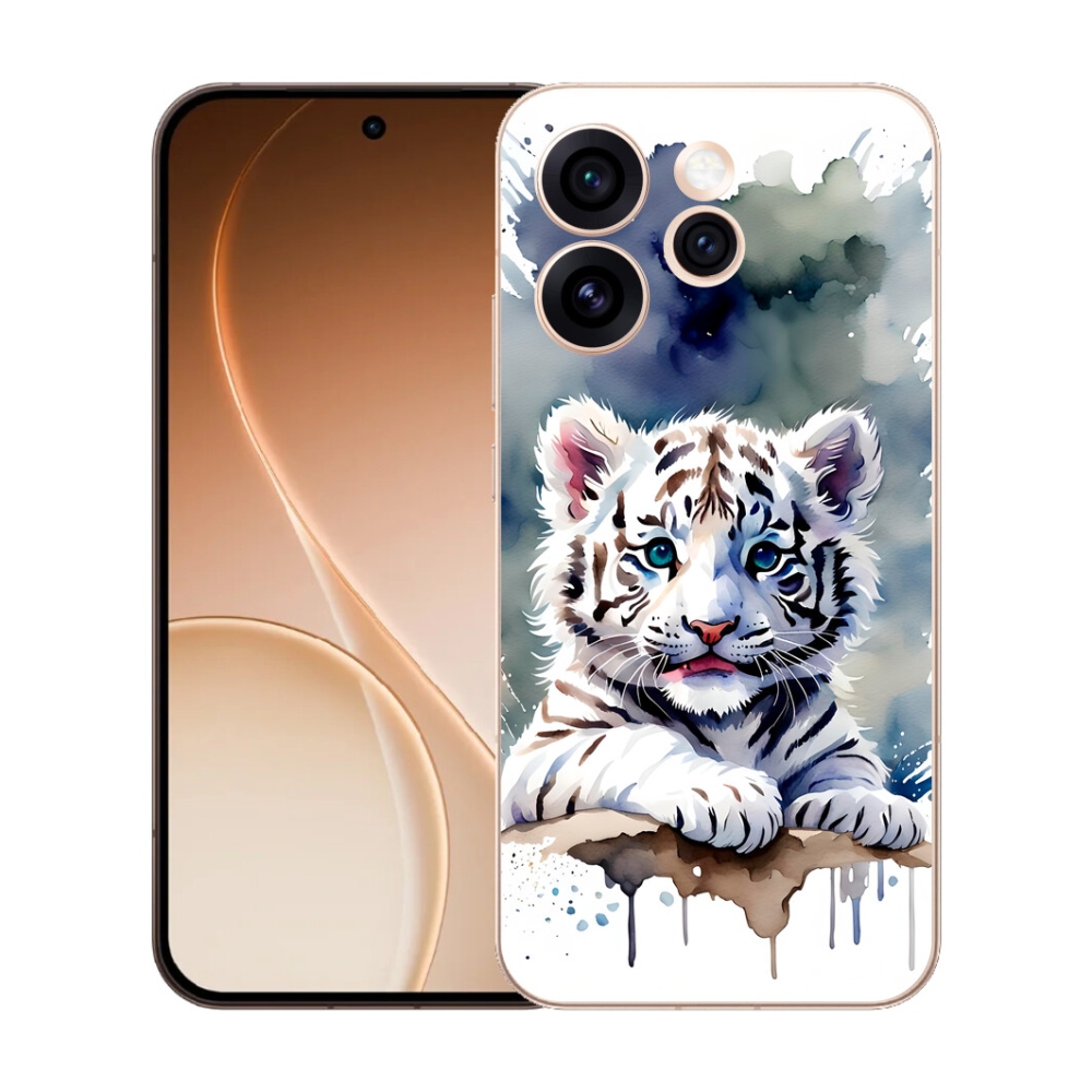 Gélový kryt mmCase na Oppo Reno 15 Pro 5G - mláďa bieleho tigra