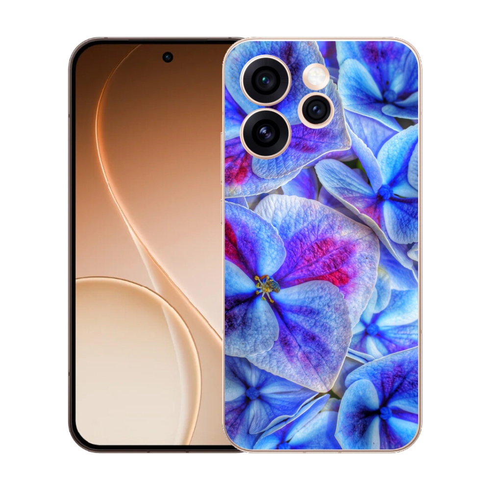 Gélový kryt mmCase na Oppo Reno 15 Pro 5G - modré kvety 1